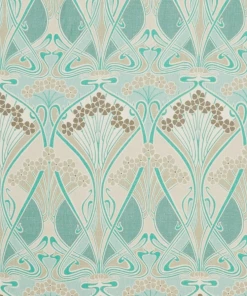 Liberty Fabrics Ianthe Bloom Multi Ladbroke Linen, Jade New