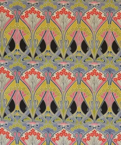 Liberty Fabrics Ianthe Bloom Multi Cotton Velvet, Dark Pewter