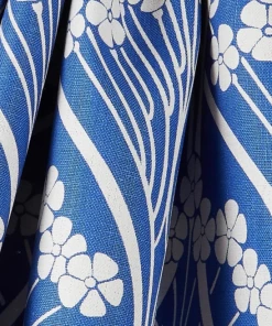 Liberty Fabrics New Ianthe Bloom Stencil Chiltern Linen, Lapis