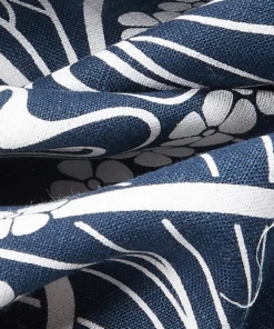 Liberty Fabrics New Ianthe Bloom Stencil Chiltern Linen, Lapis