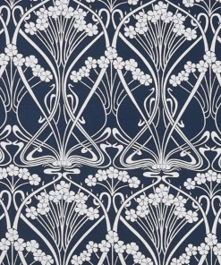 Liberty Fabrics New Ianthe Bloom Stencil Chiltern Linen, Pewter