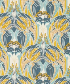 Liberty Fabrics Katherine Nouveau Emberton Linen, Jade New 33 Liberty Fabrics Katherine Nouveau Emberton Linen, Jade New