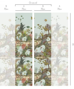 Josephine Munsey Underwater Jungle Wallpaper In Soft Aqua