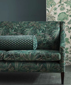 Liberty Fabrics Ottoman Spot Cut Velvet Fabric In Lapis Rose & Thorn