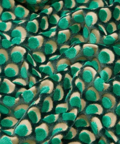 Liberty Fabrics Ottoman Spot Cut Velvet Fabric In Jade Rose & Thorn