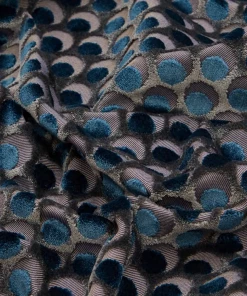 Liberty Fabrics Ottoman Spot Cut Velvet Fabric In Lapis Rose & Thorn