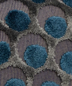 Liberty Fabrics Ottoman Spot Cut Velvet Fabric In Lapis Rose & Thorn