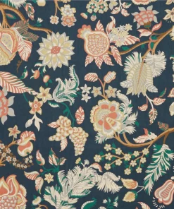 Liberty Fabrics Palampore Trail Landsdowne Linen In Pewter Blue