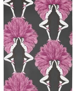 The Graduate Collection Showgirls Wallpaper Metallic Pink & Black New