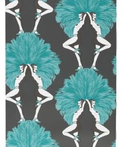 The Graduate Collection New Showgirls Wallpaper Metallic Teal & Black
