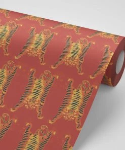 Annika Reed Studio New Tibetan Tiger Wallpaper Burnt Orange
