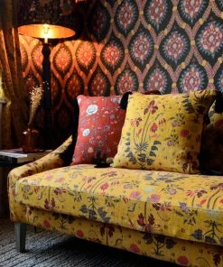 Les Jardins Royaux Mind The Gap Nomad Linen Fabric, Black Bird