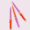 Pink Stories Neon Dip Dye Swirl Taper Candles Amazing Lavender - Set Of 3 2 Pink Stories Neon Dip Dye Swirl Taper Candles Amazing Lavender - Set Of 3