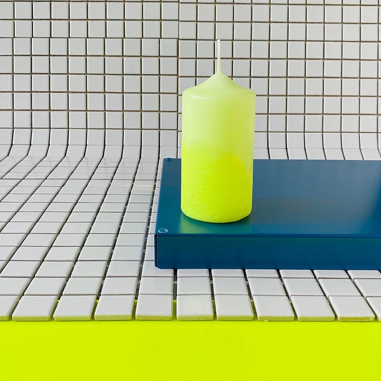 Pink Stories Neon Dip Dye Glitter Pillar Candle - Yellow 4 Pink Stories Neon Dip Dye Glitter Pillar Candle - Yellow