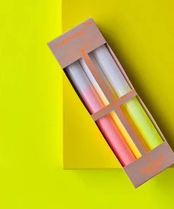 Pink Stories New Dip Dye Glitter Taper Candles Sparkling Party X 3