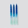 Pink Stories Neon Twisted Candles Blueberry - Set Of 3 New