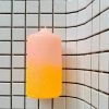 Pink Stories New Neon Dip Dye Glitter Pillar Candle - Orange