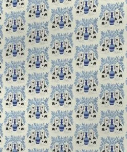 Annika Reed Studio New Pair Of Dogs Wallpaper - Delft Blue