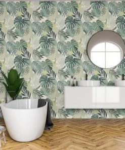 Brand Mckenzie Abstract Jungle Wallpaper, Leaf Green