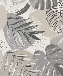 Brand Mckenzie Memphis To Miami Abstract Jungle Wallpaper, Putty Grey