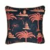Mind The Gap Aegean Dark Linen Cushion Blue Skies Ahead