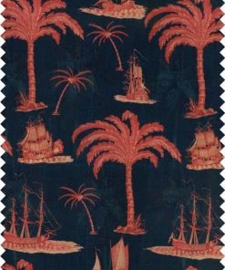 Mind The Gap Linen Fabrics, Aegean Indigo