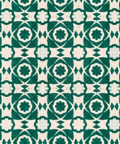 Mind The Gap Blue Skies Ahead Aegean Tiles Ultramarine Green Wallpaper