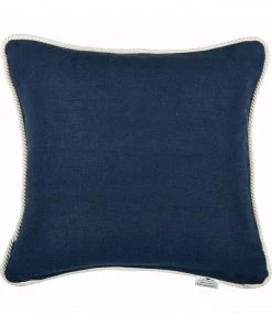 Mind The Gap Blue Skies Ahead Ahoy Linen Embroidered Cushion