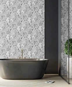 Brand Mckenzie Wallpaper & Paint Alpine Landscape Wallpaper, Landscape Grey