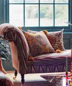 Mind The Gap Anatolia Chaise Lounge Bakhmal Ikat Woven Fabric