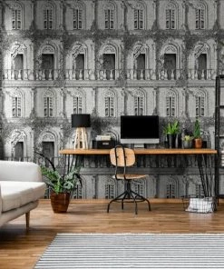 Brand Mckenzie Animal Architecture Wallpaper, Architecture Grey