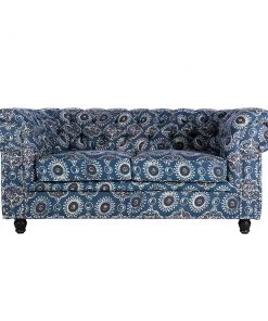 Mind The Gap MTG FURNITURE - WINSTON TUFTED SOFA AJRAK Linen Rose & Thorn