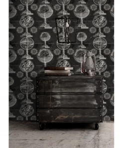Mind The Gap Armillary Anthracite Wallpaper The Craftsman
