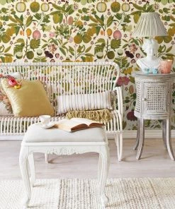 Mind The Gap Asian Fruits And Flowers Anthracite Wallpaper