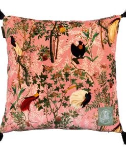 Mind The Gap The Royal Garden Pink Velvet Cushion