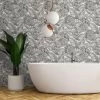 Brand Mckenzie Banana Leaves Wallpaper, Black & White Memphis To Miami
