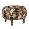 Mind The Gap Fez Tufted Stool - Barbados Linen Havana Tropicana
