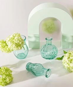 Sass & Belle Bohemian Dream Set Of 3 Blue Recycled Vases Small