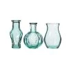 Sass & Belle Bohemian Dream Set Of 3 Blue Recycled Vases Small