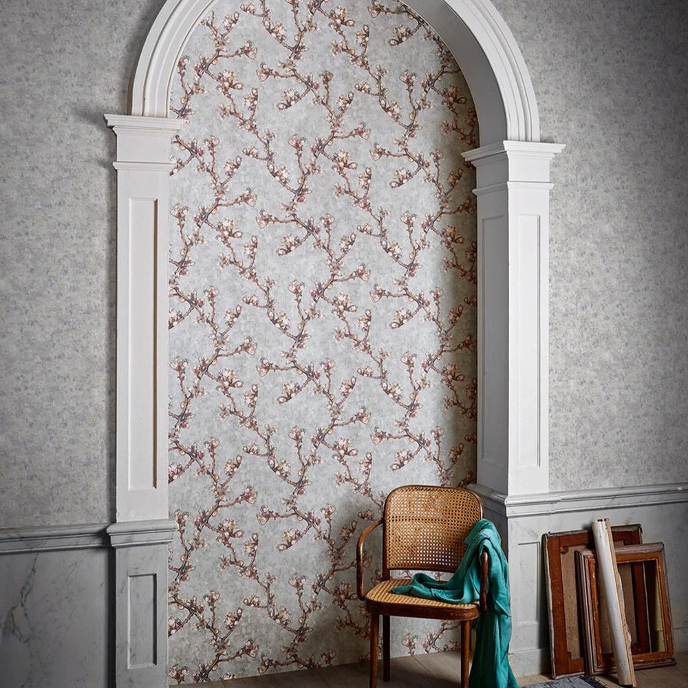 BN Van Gogh Wallpaper 'Sprig Of Flowering Almond' Blossom Pink Les Jardins Royaux 5 BN Van Gogh Wallpaper 'Sprig Of Flowering Almond' Blossom Pink Les Jardins Royaux