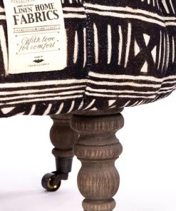 Mind The Gap Indigena Fez Tufted Stool - Bogolanfini