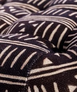 Mind The Gap Indigena Fez Tufted Stool - Bogolanfini