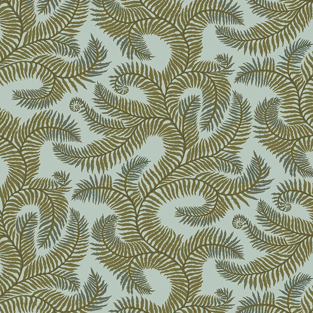 Josephine Munsey Bombe's Fernery Wallpaper In Olive & Celadon Les Jardins Royaux 3 Josephine Munsey Bombe's Fernery Wallpaper In Olive & Celadon Les Jardins Royaux