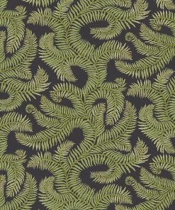 Josephine Munsey Bombe's Fernery Wallpaper In Dark Grey & Green