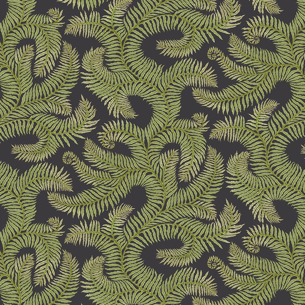Josephine Munsey Bombe's Fernery Wallpaper In Olive & Celadon Les Jardins Royaux 6 Josephine Munsey Bombe's Fernery Wallpaper In Olive & Celadon Les Jardins Royaux
