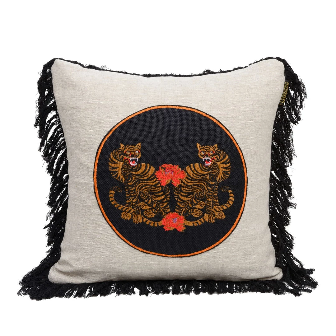 Mind The Gap Bengal Tigers Embroidered Cushion Indigena 4 Mind The Gap Bengal Tigers Embroidered Cushion Indigena