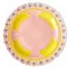 Rice By Rice Ceramic Floral Dinner Plate - Pink & Yellow