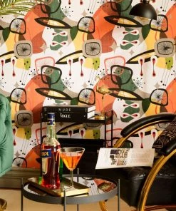 Mind The Gap Century Elements Green Wallpaper