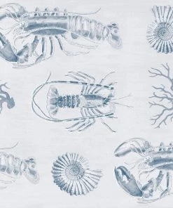 Thedesignyarduk Blue Skies Ahead Lobster Taupe Wallpaper