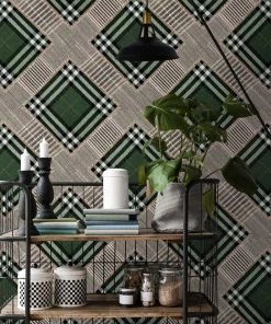 Mind The Gap Checkered Patchwork Green Wallpaper Wallpaper & Paint 7 Mind The Gap Checkered Patchwork Green Wallpaper Wallpaper & Paint